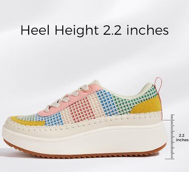 Кросівки жіночі Lucky Step на платформі з камінням, рожево-жовті, повсякденні, 39 EU