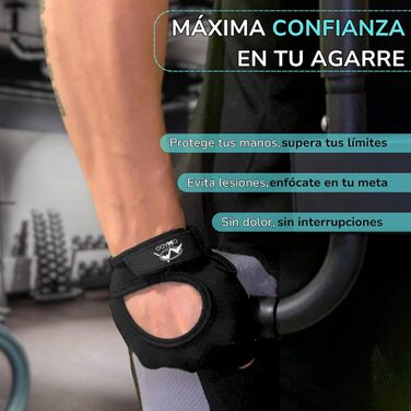 Фитнес рукавички для кросфіту, чоловічі та жіночі, дихаючі, з неслизьким покриттям та підкладкою (Чорний, L)