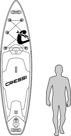 Надувна SUP-дошка Cressi iSUP комплект для дорослих, швидке накачування, аксесуари для транспортування, універсальна