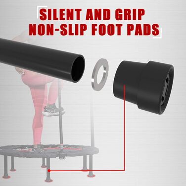 Міні-батут Kanchimi для дому з ручкою, 101.6 см (40 дюймів), чорний