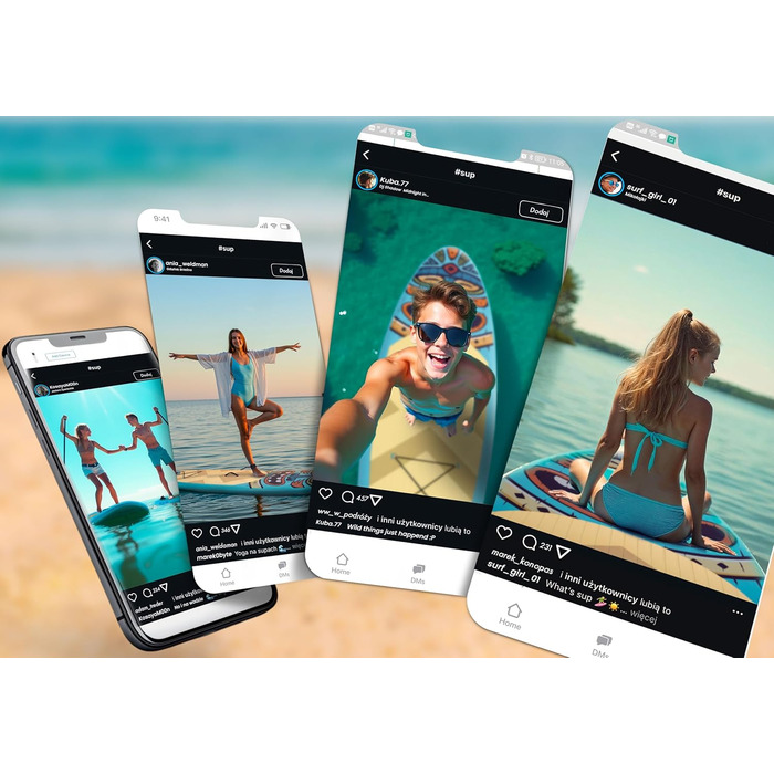 Надувний SUP-борд Soke Aquasurf 275x76x12 см - комплект з насосом, веслом, стропом та рюкзаком. Максимальне навантаження 85 кг