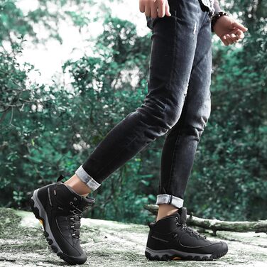 Чоловічі зимові черевики AX BOXING: утеплені, для ходьби та трекінгу, розмір 41-46 EU, колір світло-чорний