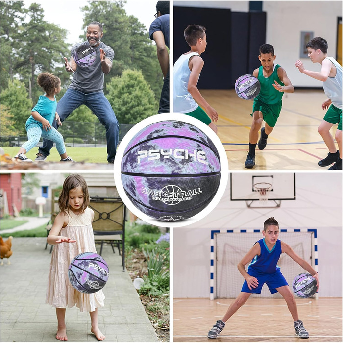 Баскетбольні м'ячі Wuzfully для дітей та дорослих, для гри в приміщенні та на вулиці, фіолетовий колір