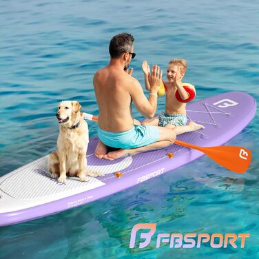 Надувний SUP дошка FBSPORT для SUP-бордингу та серфінгу, 335x84x15 см, з аксесуарами (фіолетовий)