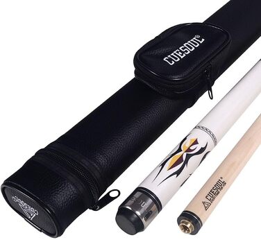 Більярдний кий DHOLE CUESOUL 58' 2 частини з клена, 19 унцій, білий, з чохлом 12.75mm