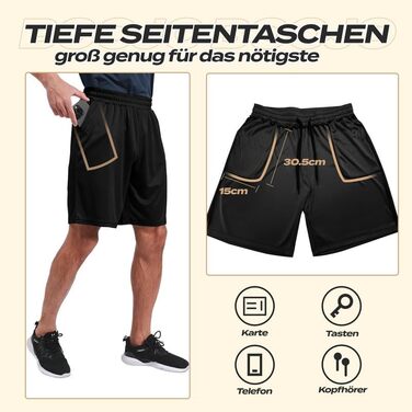 Шорти спортивні чоловічі 5 шт. Короткі шорти з кишенями, швидковисихаючі. Ідеально для тренувань, джогінгу, баскетболу. Кольори: чорний, темно-сірий, темно-синій, світло-сірий. Розмір L