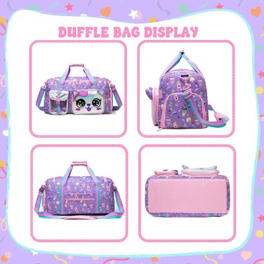 Дитяча спортивна сумка HTgroce для дівчаток з відділенням для взуття. Ідеальна для ночівлі, балету, танців, спорту та подорожей.