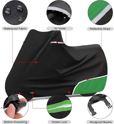 Водонепроникний чохол для мотоцикла Kawasaki Z650 / Z-серія, захисний зимовий тент з міцної тканини 420D Oxford, сіро-зелений