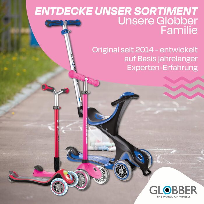 Дитячий триколісний самокат GLOBBER Primo Foldable, 120/80 мм, ABEC 5, складаний, регульована висота