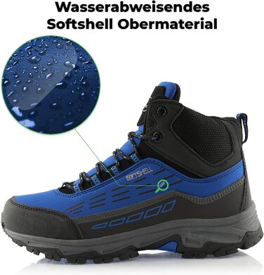 Черевики для ходьби жіночі та чоловічі, зимові, водонепроникні, 36 EU, синій, чорний