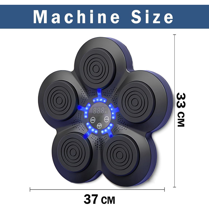 Музична боксерська машина з Bluetooth, LED-підсвічуванням та регулюванням інтенсивності, для дорослих та дітей, для зняття стресу