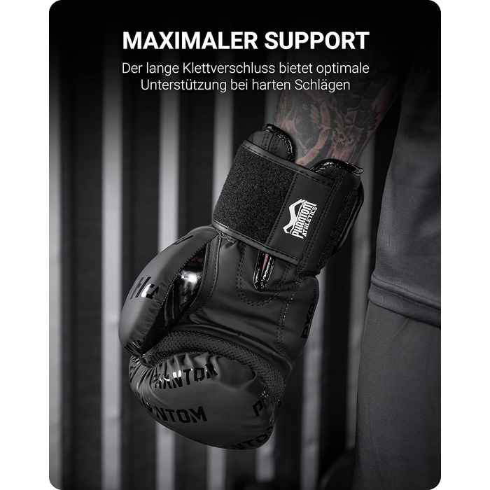 Боксерські рукавички Phantom Apex | MMA, тайський бокс | Чоловічі, Velcro, чорні, 10 Oz