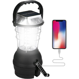 LED кемпінговий ліхтар Flintronic 1000 люменів, перезаряджуваний, 6 режимів, водонепроникний, акумулятор 3600mAh, Powerbank, USB-кабель, сонячна панель, ручний генератор