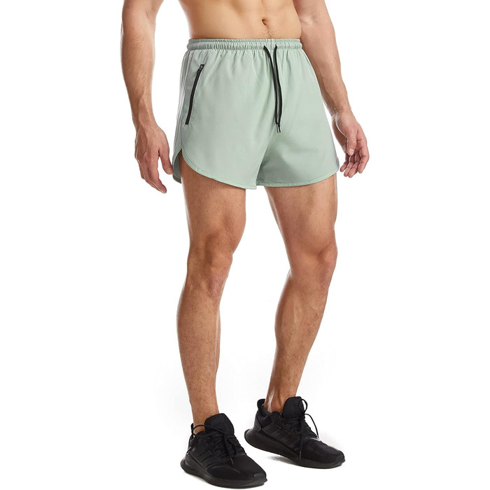 Шорти спортивні чоловічі Suwangi, короткі, швидковисихаючі, з внутрішньою сіткою, спортивні шорти з кишенею (XL, світло-блакитний)