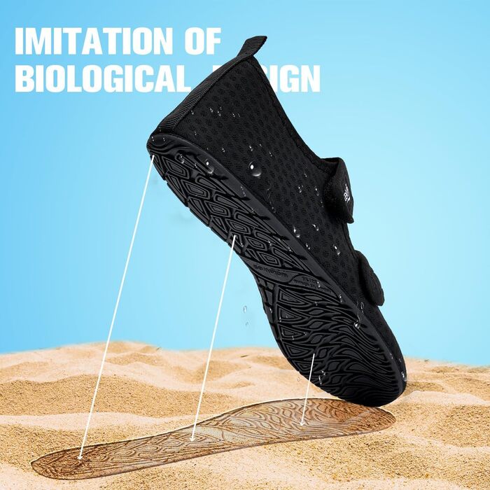 Шкарпетки для плавання та водних видів спорту WateLves: дихаючі, швидковисихаючі, унісекс, чорні, 40/41 EU