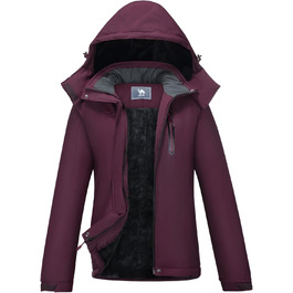 CAMEL CROWN Жіноча тепла зимова куртка для катання на лижах, водонепроникна, з капюшоном, вітрозахисна, темно-фіолетова. Розмір XXL