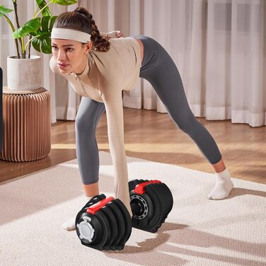 Набір гантелей Yaheetech, регульований, 12.5/18/24/40 кг, з блокуванням, для дому, фітнесу та бодібілдингу