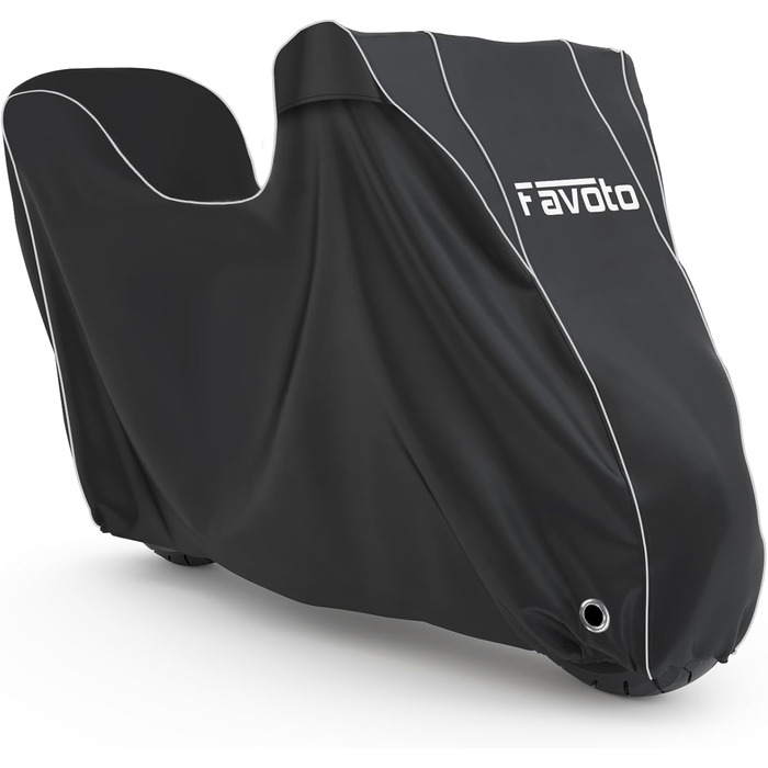 Водонепроникний чохол для мотоцикла Favoto, 220x105x130 см, з відбиваючими смугами та отвором для замка