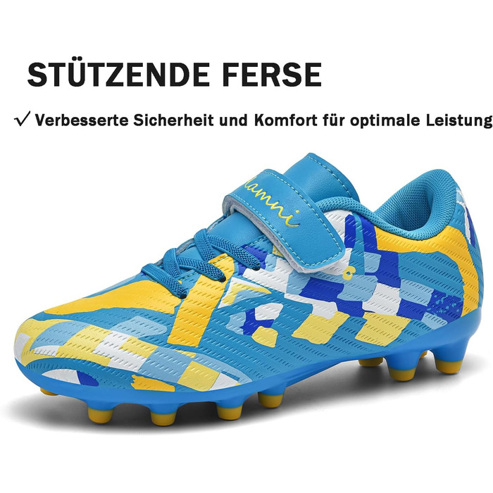 Дитячі футбольні бутси Multi Ground, професійні, легкі, для залу та вулиці, Outdoor Athletics, тренувальні (33 EU, синій)
