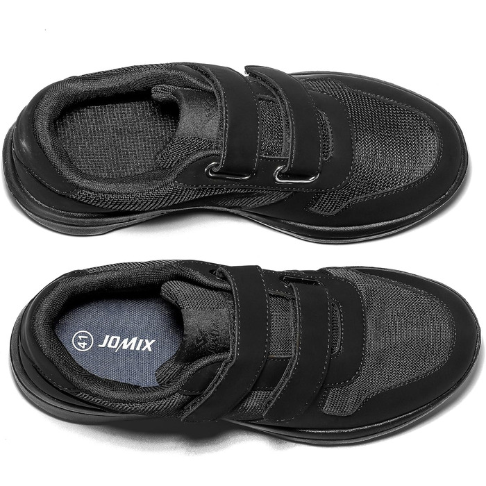 Чоловічі кросівки JOMIX з клямками, легкі спортивні взуття, дихаючі, для бігу по вулицях, чорного кольору (44 EU)