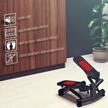 Степпер Sportstech 2в1 Twister з еспандерами, німецька якість, для дому, з дисплеєм, регульований опір, для початківців та досвідчених
