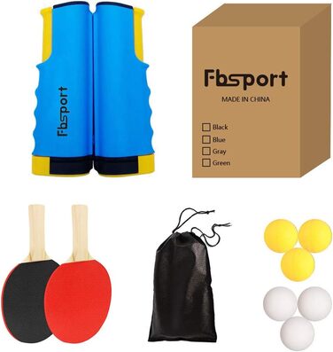 Набір для настільного тенісу: 2 ракетки, сітка, 6 м'ячів, сумка, для початківців, сім'ї та професіоналів