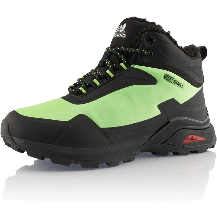 Черевики для піших прогулянок для жінок та чоловіків, теплі, з підкладкою, трекінгові черевики 44 EU, чорно-зелені