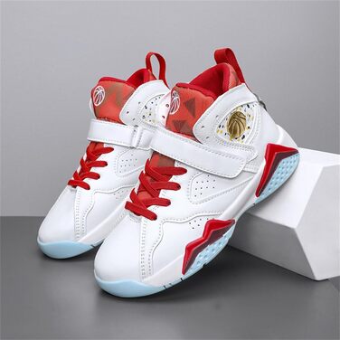 Баскетбольні кросівки Kinder: для хлопчиків та дівчаток, високі, антиковзаючі, унісекс (37 EU, білий)