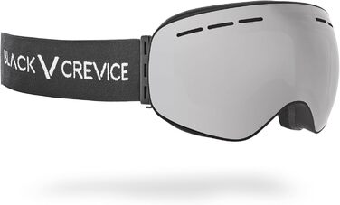 Лижна маска Black Crevice для дорослих, сферичні лінзи, чорна з дзеркальним напиленням
