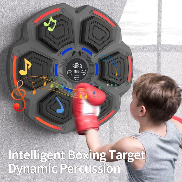Музична боксівська машина HYNXM з LED-підсвічуванням, Bluetooth, 9 режимів тренування, для дорослих та дітей