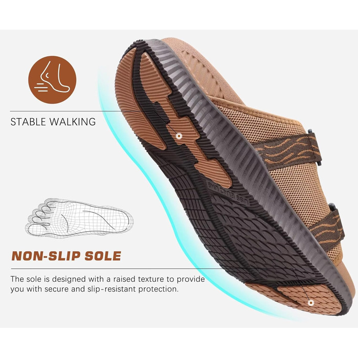 Ортопедичні чоловічі сандалії KuaiLu: спортивні, з товстим ущільненням, для відпочинку та спорту, з регульованим ремінцем та підтримкою склепіння стопи при фасціїті