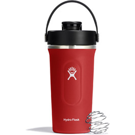 Hydro Flask ізольована шейкер-бутилка 709 мл для протеїнових коктейлів, спортивного харчування, червона Goji