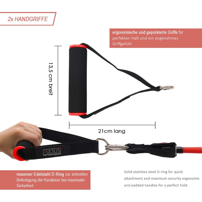 Набір фітнес-гумок для силових тренувань: резистентні гумки, дверний анкер, ручки, петлі для ніг, сумка | з додатком з відео-інструкціями