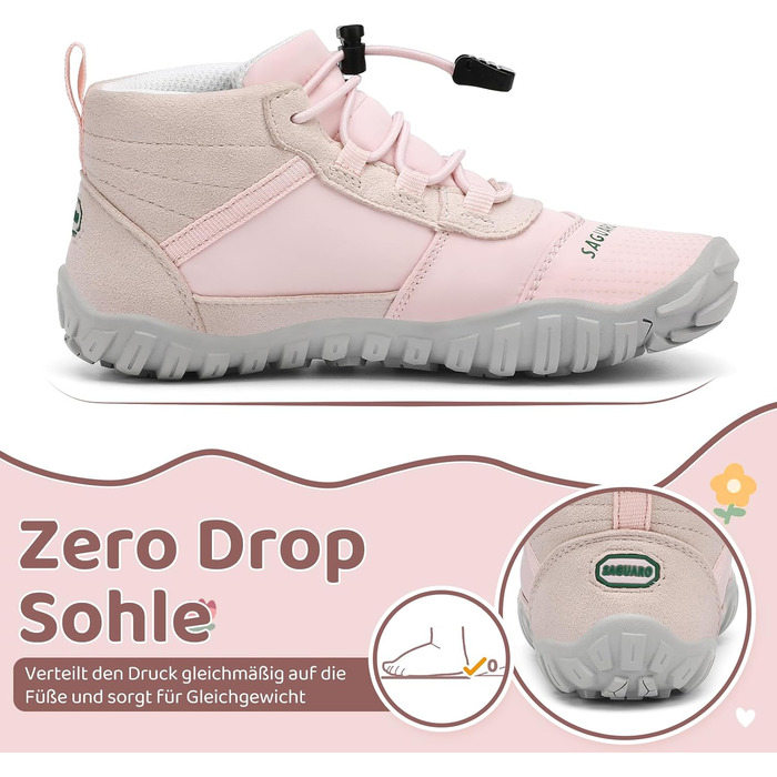 Дитячі босоніжки Saguaro: легкі, м'які, для трекінгу та хайкінгу. Дихаючі, неслизькі, для активного відпочинку та фітнесу. Розміри 24-36 (25 EU), колір рожевий