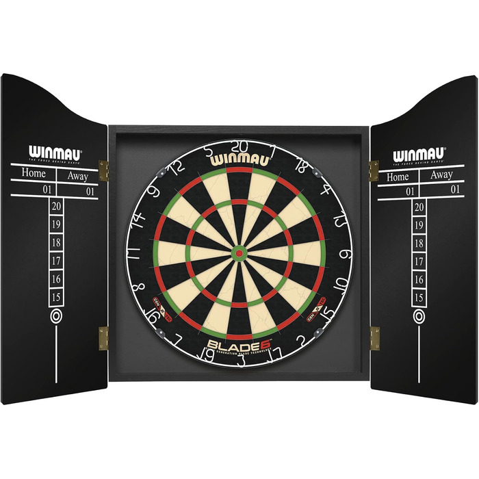 Професійна дартс-мішень WINMAU Blade 6 з шафкою, набір дартсів та аксесуари