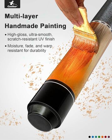 CUEBAR Більярдні кий для дорослих, 147 см, 2 частини, ручка з екошкіри, різні кольори (7 кольорів), вага 510-595 г