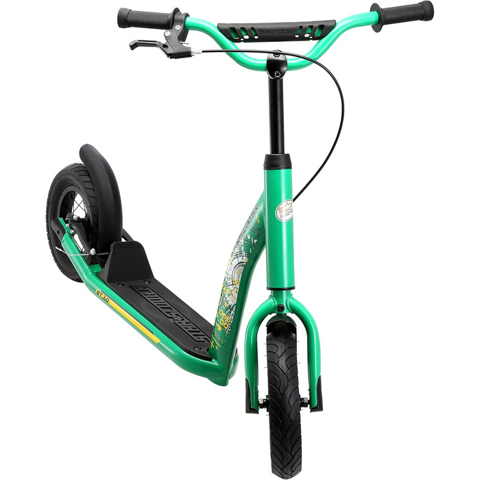 Самокат дитячий STAR SCOOTER City Kick Scooter 10 дюймів, зелений, з повітряними колесами, регульована висота, для дітей від 5 років