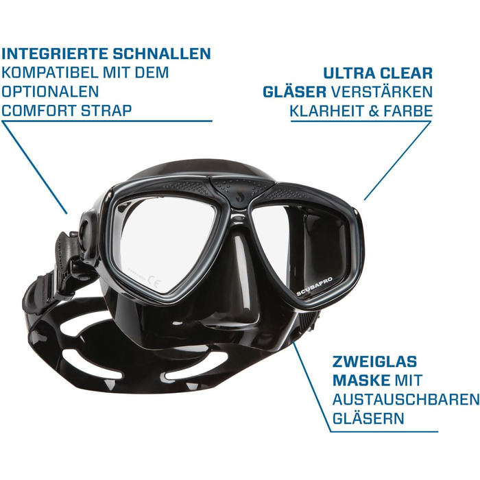 Маска для дайвінгу SCUBAPRO Zoom EVO, чорна