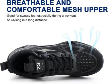 Кросівки для бігу Hitmars для чоловіків: спортивні, легкі, дихаючі, для вулиці, фітнесу та відпочинку. Розміри EU 39-46 (Чорний/Білий)