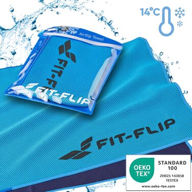Охолоджуючі рушники Fit-Flip 3 шт. – для фітнесу та спорту – мікрофібра, охолодження шиї – Airflip, рушники Cool Ice Towel – блакитний, рожевий, сірий, 100x30 см