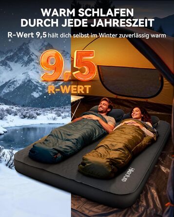 Каремат самонадувний HIKENTURE Comfort Plus подвійний сірий з насосом для кемпінгу