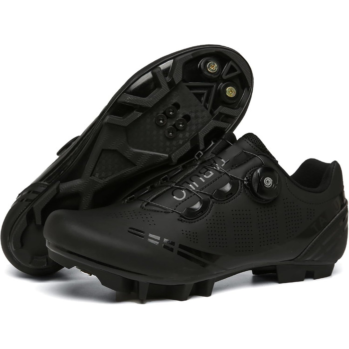 Велосипедні кросівки MTB для чоловіків та жінок, сумісні з SPD, унісекс, чорні (47 EU)