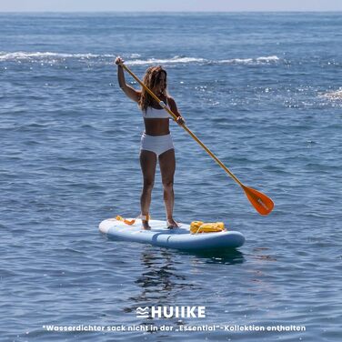 Надувний SUP-борд HUIIKE з аксесуарами: весло, фіни, насос. Стабільний та міцний, 305 x 84 x 15 см, до 130 кг. Колір Enjoyer Blue (Essential)