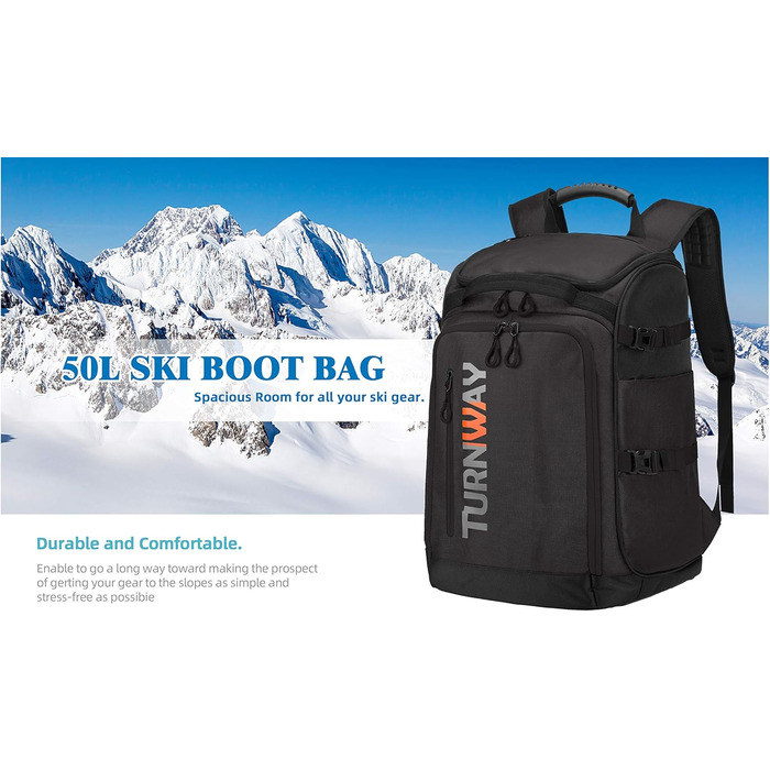 Чохол для лижних/сноубордистських черевиків TurnWay, універсальний, чорний