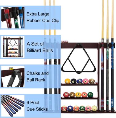 Стійка для кия (білліардного) Pool-Stick-Halter з махагону для біліардного столу, ігрової кімнати, бару