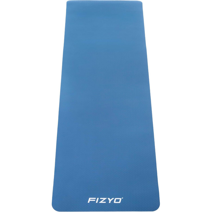 Йога-мат Fizyo, протиковзкий, TPE, 183×61 см, для фітнесу, пілатесу, з сумкою і ременем, синій, товщина 0,6 см