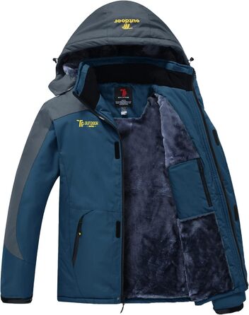 Чоловіча зимова куртка Jacken з флісовою підкладкою, водонепроникна, дихаюча, тепла, вітрозахисна Softshell, Outdoor, знімний капюшон, XL, denimblau (синій джинс)
