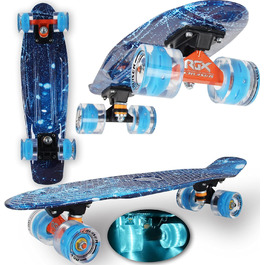 Скейтборд WeLLIFE Mini Cruiser 22 дюйми з LED колесами, PU 78A, ABEC-7, для дітей, підлітків і дорослих
