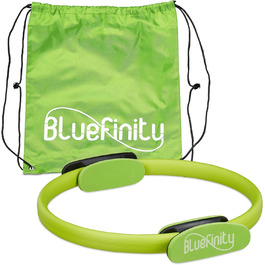 Пілатес кільце Bluefinity 4 шт, Ø37 см, склопластик, подвійна ручка, м'які накладки, зелений, фітнес йога, з вправами