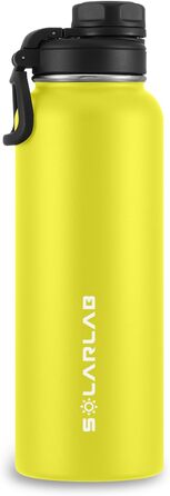 Термос-бутилка SOLARLAB з нержавіючої сталі 1,2 л, ізотермічна, для гарячих і холодних напоїв, для спорту та активного відпочинку, жовта